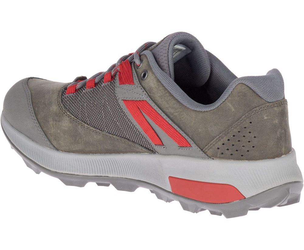 Merrell Hiking Shoes Grey/Red - Zion - Mens 43PYVWAZT